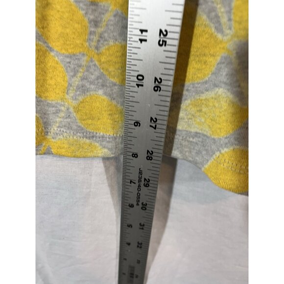 Karen Scott Women’s 2X Gray Yellow Floral 3/4 Sleeve Cotton Top - Picture 7 of 8